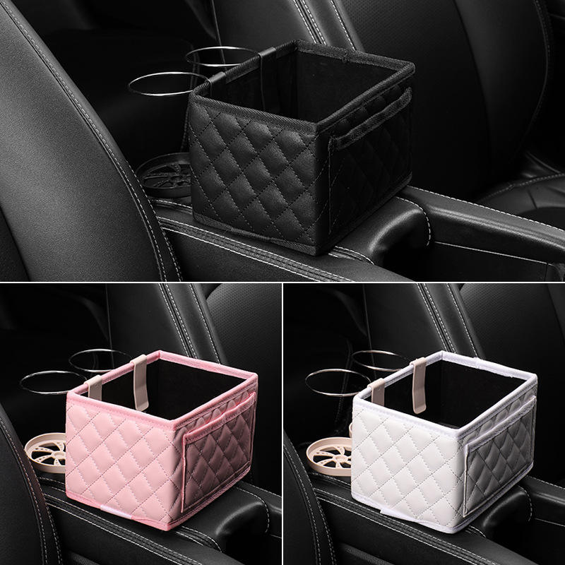 Multifunctio<i></i>nal Leather Car Cup Holder Storage Box Organizer for BMW E46 | NewHeng Brand